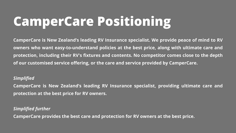 Campercare Positioning